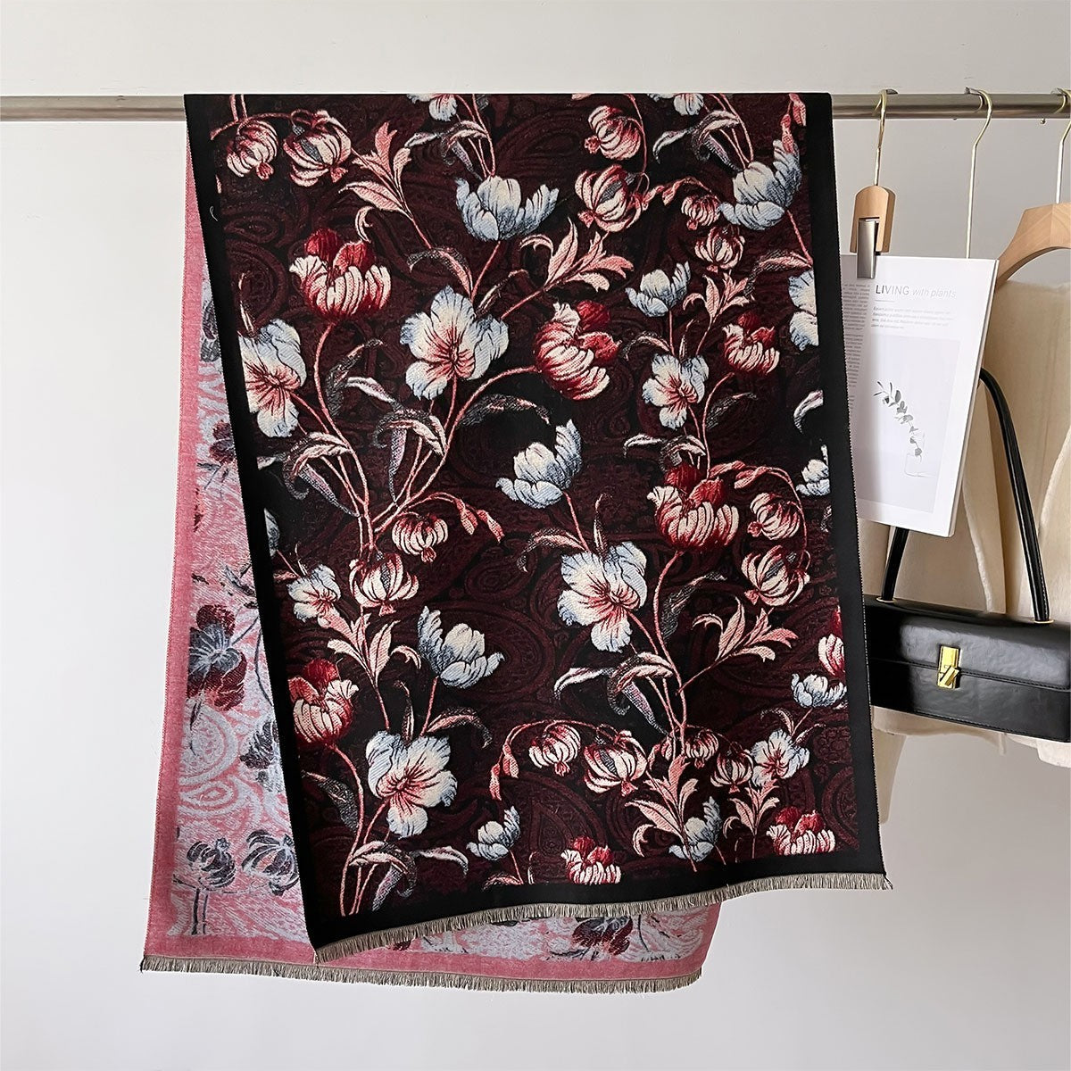 Autumn And Winter New Cashmere-like Thickened Oil Painting Jacquard Scarf