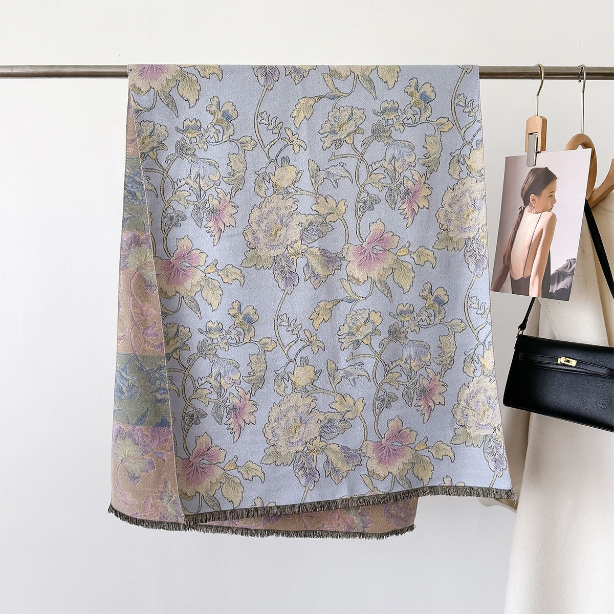 Autumn And Winter New Cashmere-like Thickened Oil Painting Jacquard Scarf