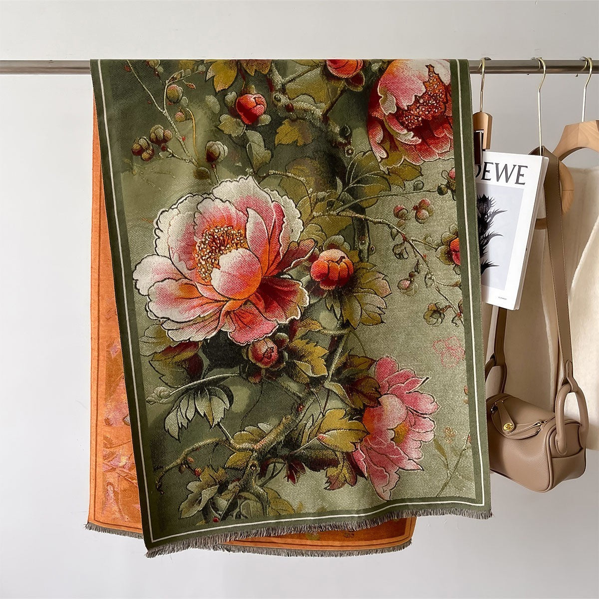 Autumn And Winter New Cashmere-like Thickened Oil Painting Jacquard Scarf