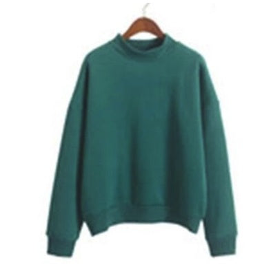 Korean solid color plus velvet sweater ladies