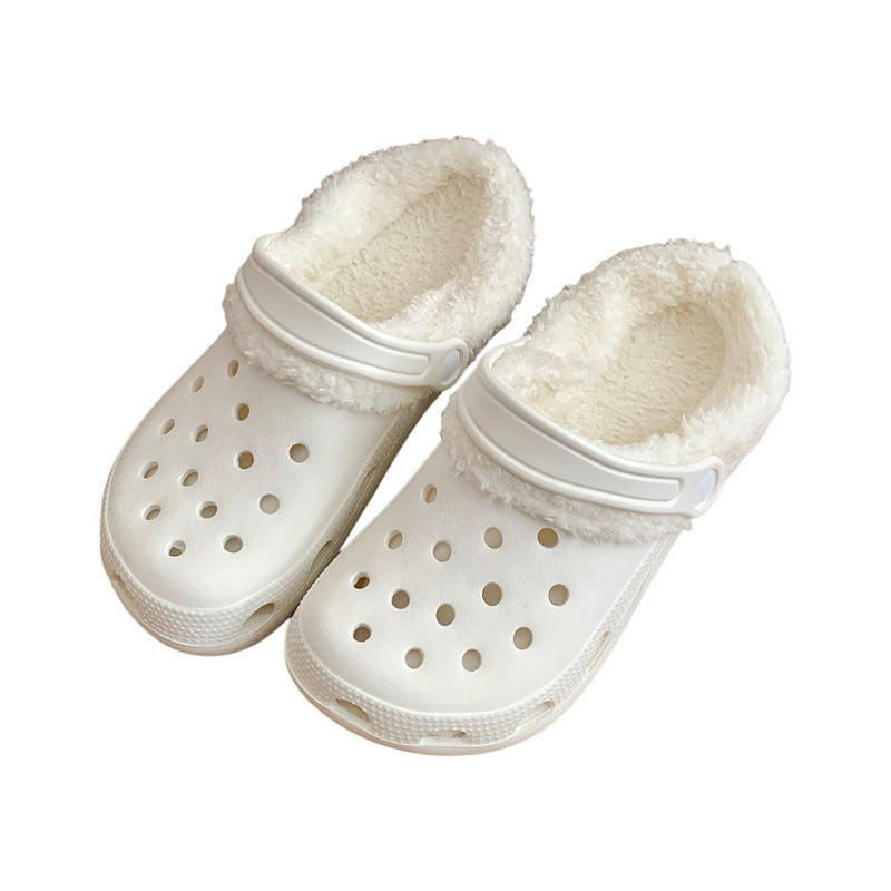 حذاء Hole Shoes مبطن بالقطن ومبطن بالصوف ودافئ وقابل للإزالة والغسل وبطانة مزدوجة سميكة