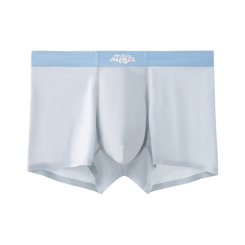 ملابس داخلية رجالية من Zhongshan Underwear مصنوعة من الحرير الجليدي بدون درزات وسراويل فضفاضة وناعمة