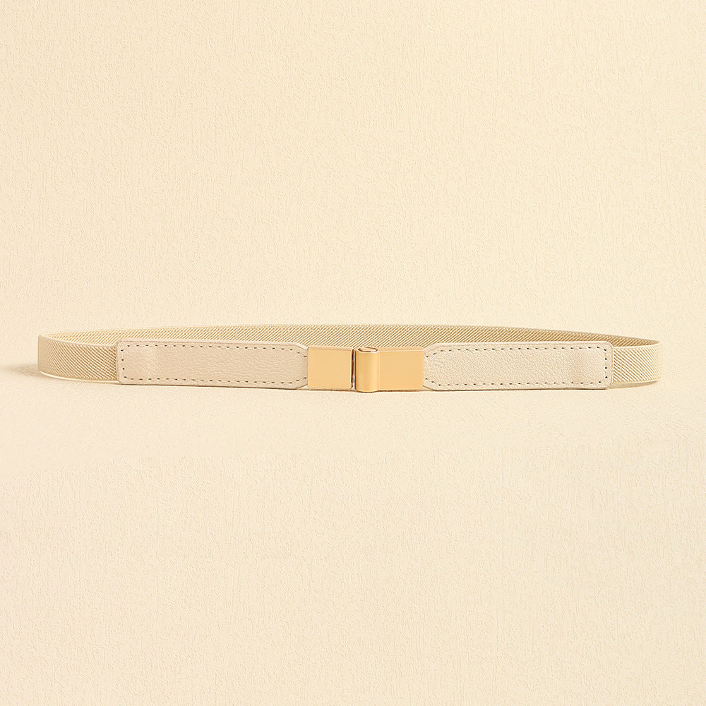 Square Buckle Belt Female Ornament Waist Seal With Skirt
