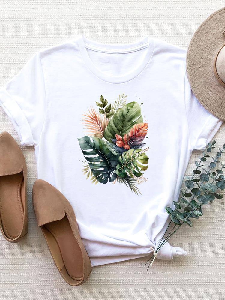 Camiseta de manga corta con estampado de moda para mujer
