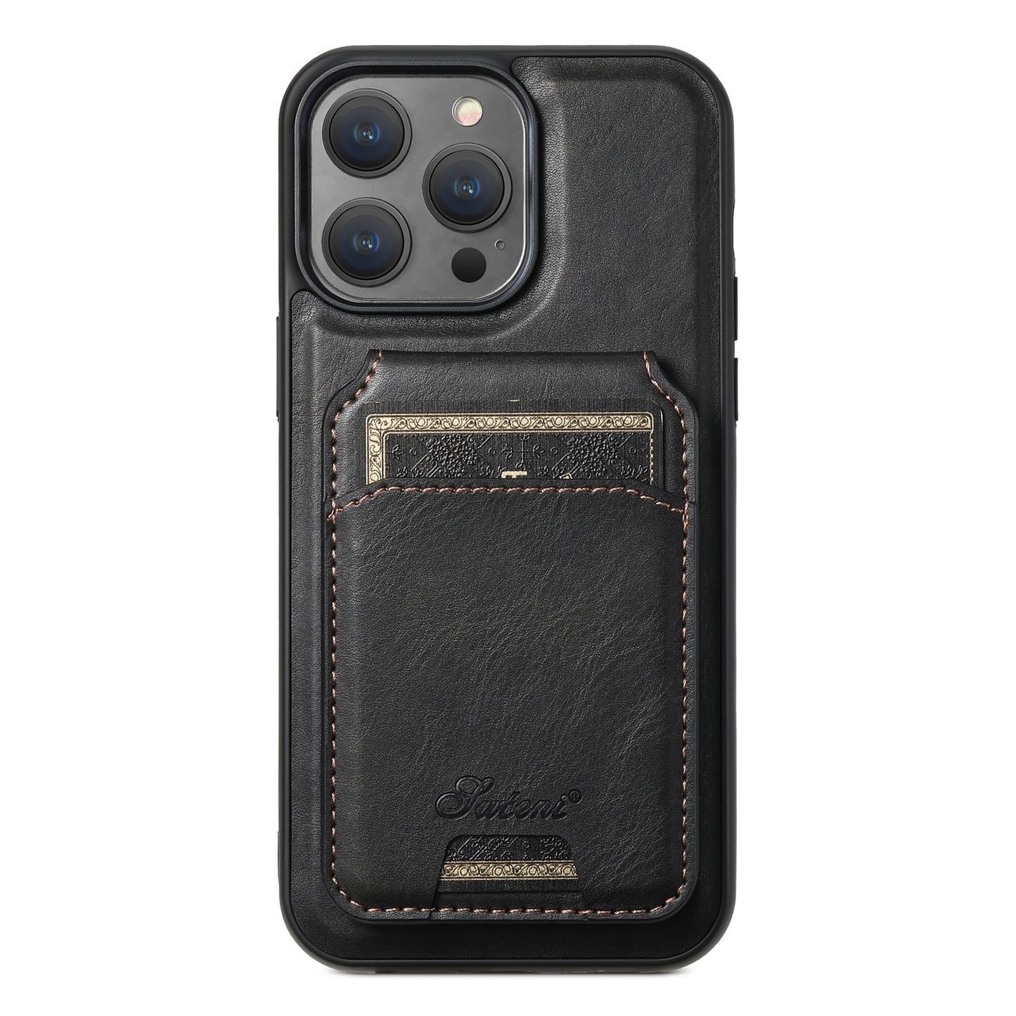 Mobile Phone Leather Phone Case Magnetic Card Holder Wireless Charger