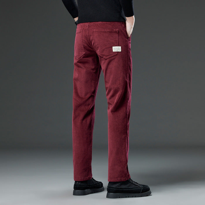 بنطال جديد من قماش مخملي بقصّة مستقيمة وقصّة Slim Fit، يناسب جميع المقاسات