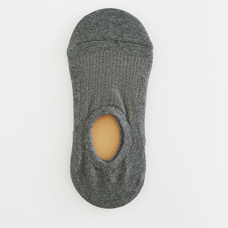 Pure Color Invisible Cotton Ladies Socks