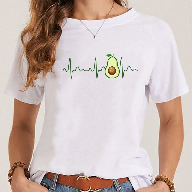 Women's Fashionable Simple Printed Short-sleeved T-shirt