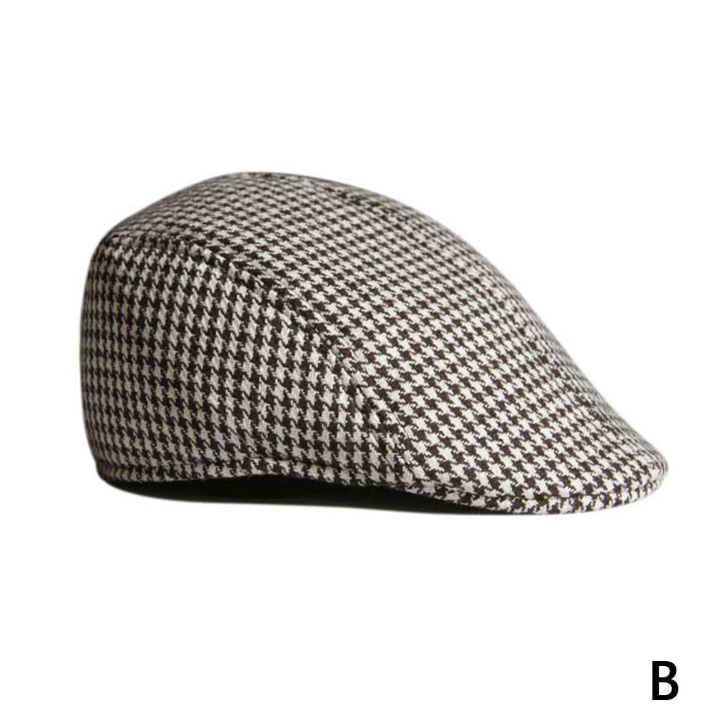 Grid Parent-child Woolen Beret Casual Houndstooth Hat