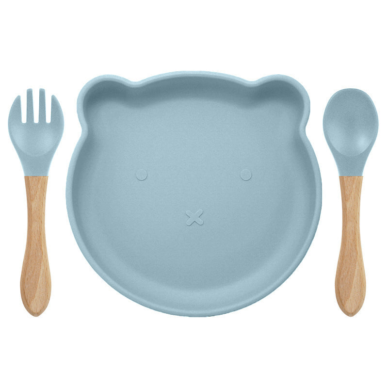 مجموعة أدوات المائدة للمكملات الغذائية من السيليكون Spork Baby Products أدوات المائدة المصنوعة من السيليكون على شكل دب