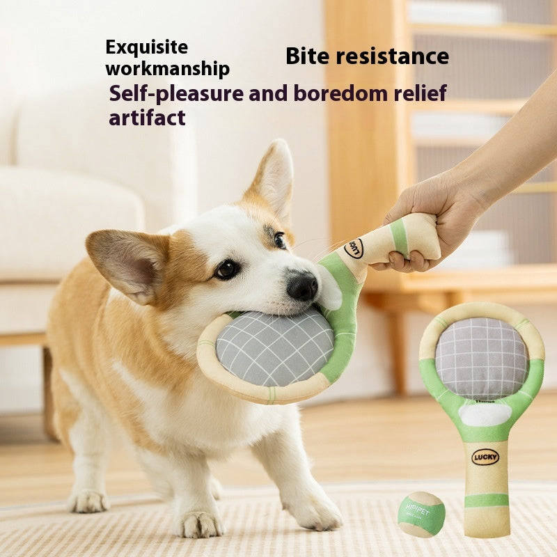 Tennis Sports Ringing Paper Sounding Racket Molar Companion Dog Toy