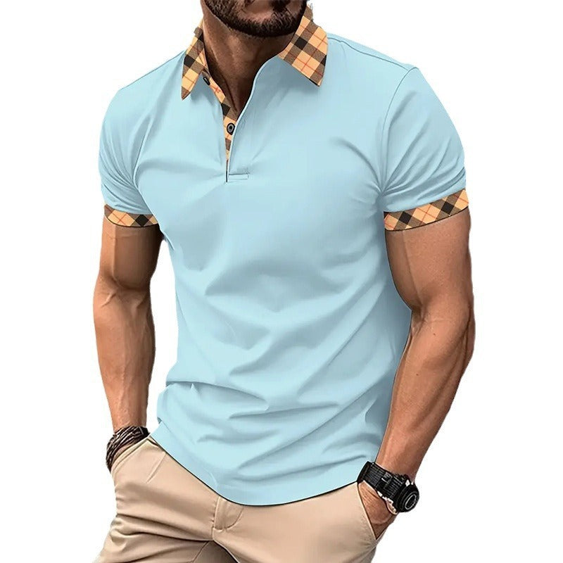 تي شيرت رجالي ضيق بتصميم طية صدر السترة