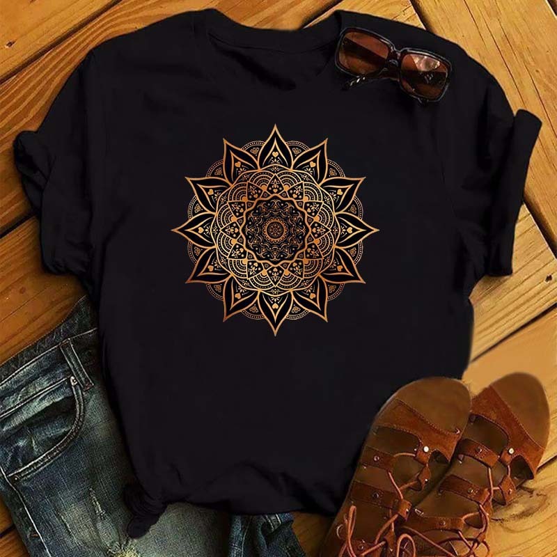 Nueva camiseta sencilla estampada en color negro