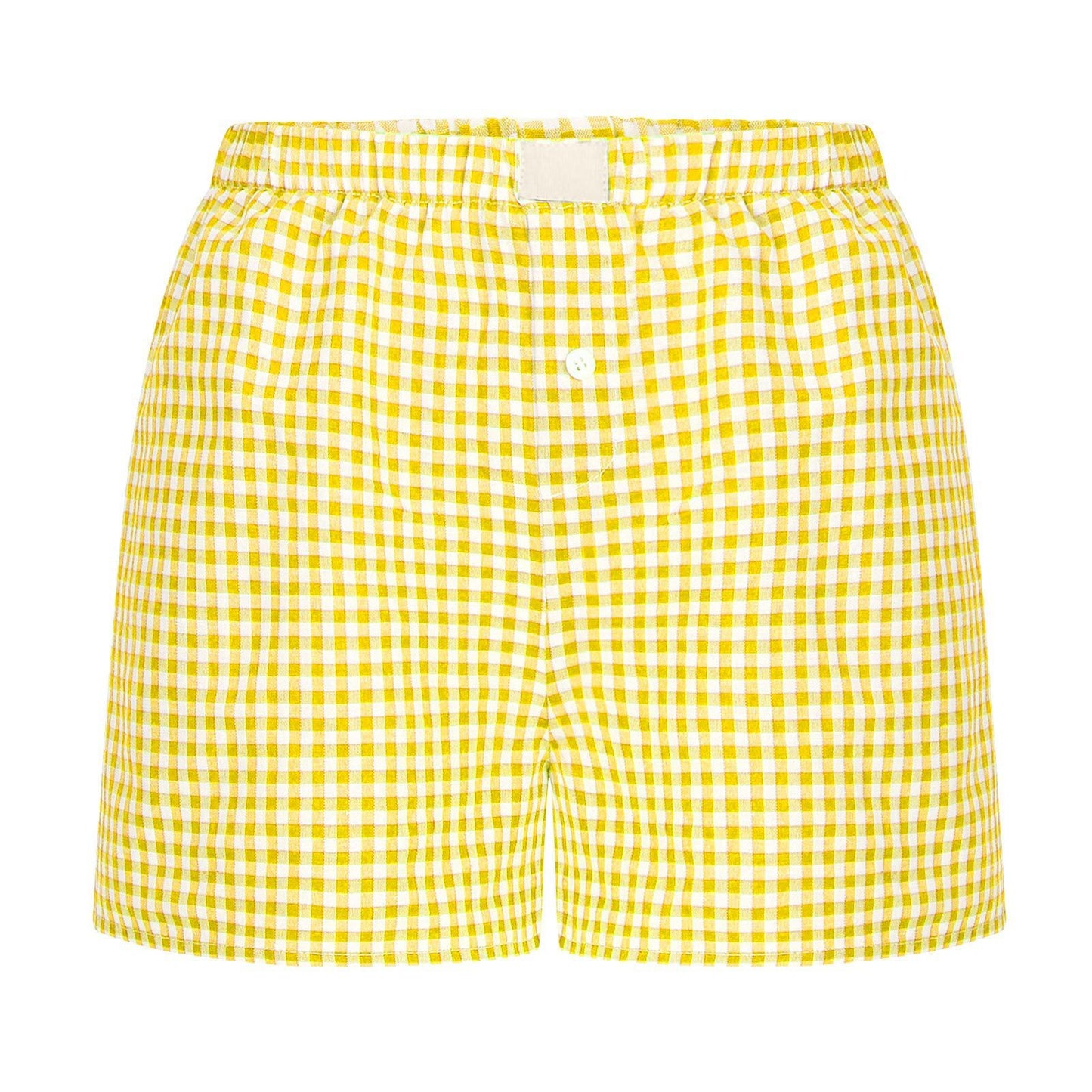 Women's Casual Plaid Cotton Arrow Pants Loose Four-corner Button Shorts