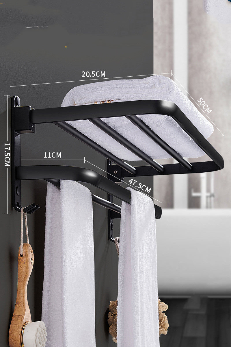 Towel Rack Bathroom Shelf Wall-mounted Without Perforation
