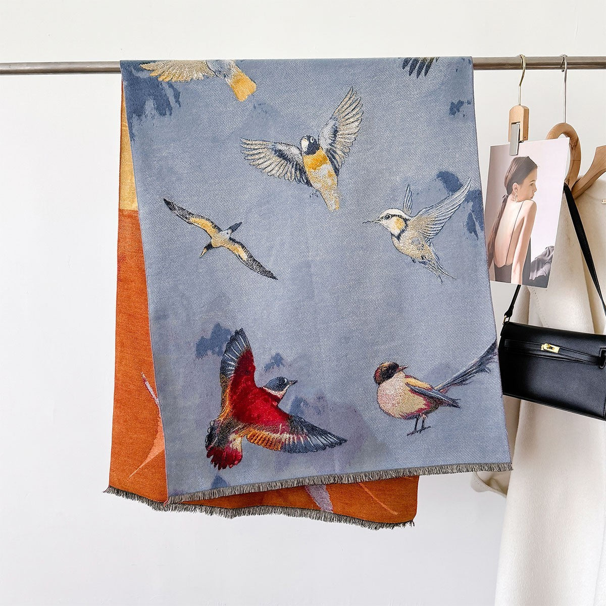 Autumn And Winter New Cashmere-like Thickened Oil Painting Jacquard Scarf