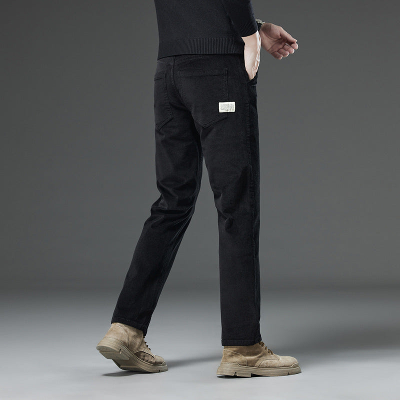 بنطال جديد من قماش مخملي بقصّة مستقيمة وقصّة Slim Fit، يناسب جميع المقاسات