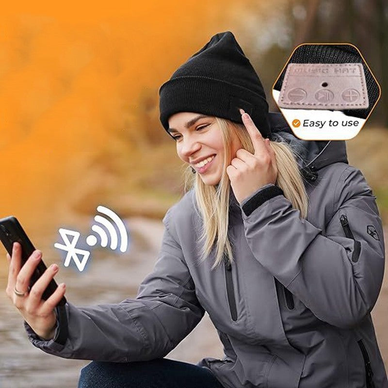 قبعة بلوتوث سميكة محبوكة