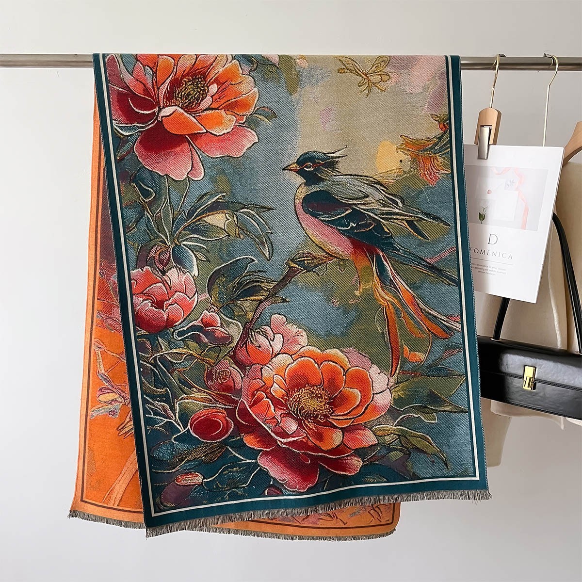 Autumn And Winter New Cashmere-like Thickened Oil Painting Jacquard Scarf
