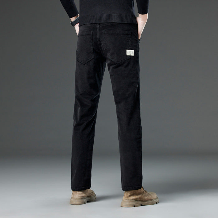 بنطال جديد من قماش مخملي بقصّة مستقيمة وقصّة Slim Fit، يناسب جميع المقاسات