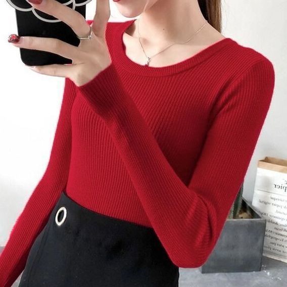 Autumn And Winter New Korean Style Slim Tight Long Sleeves