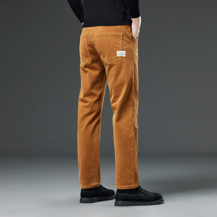 بنطال جديد من قماش مخملي بقصّة مستقيمة وقصّة Slim Fit، يناسب جميع المقاسات