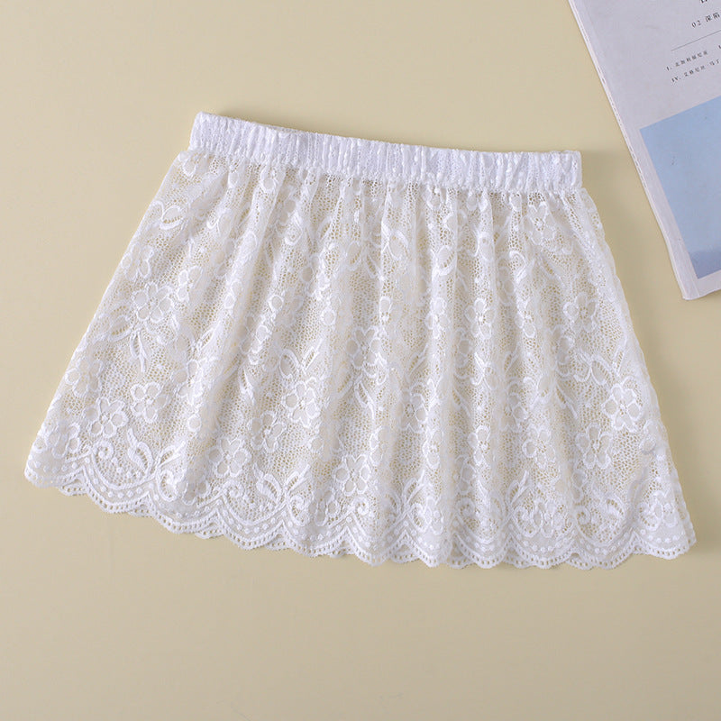 Spring And Autumn Sweater Layered Lace Skirt