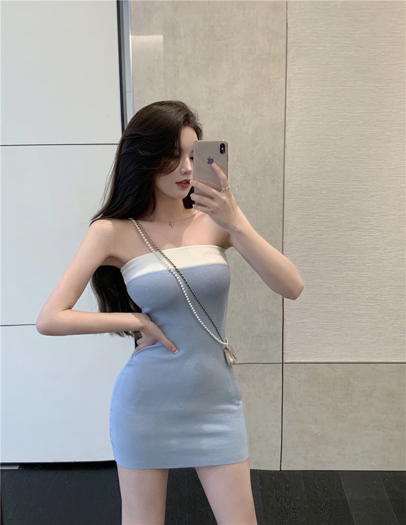 فستان صيفي مكشوف الأكتاف من Pure Desire Style للنساء مع حقيبة خصر