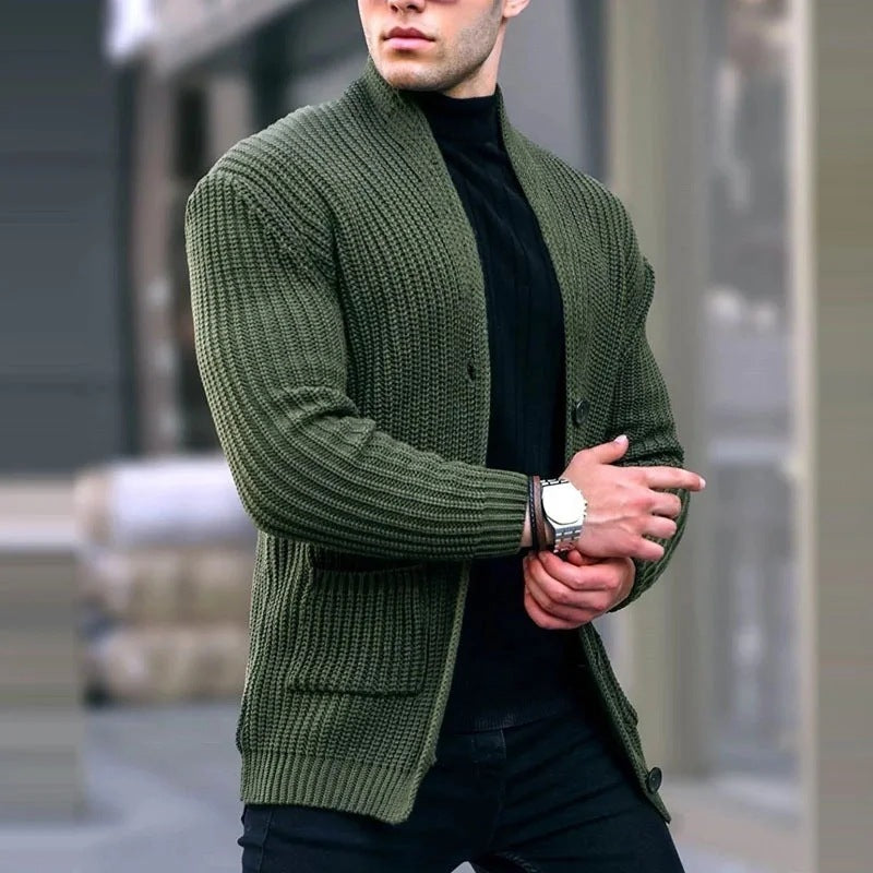 سترة فضفاضة كاجوال أنيقة بلون سادة بقصّة Slim Fit