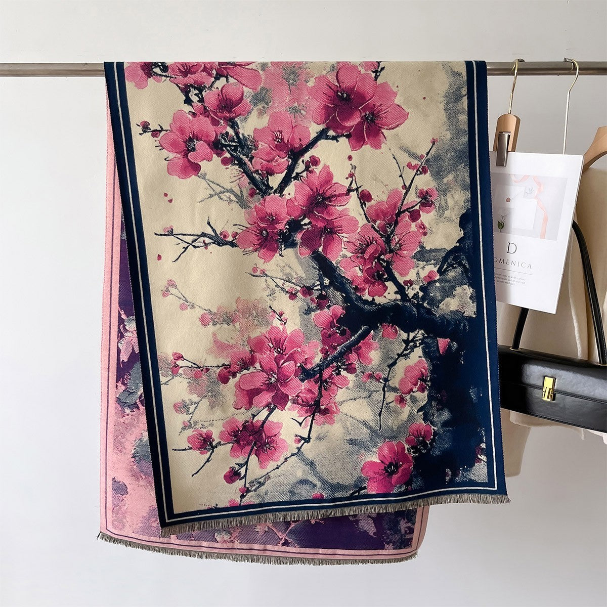 Autumn And Winter New Cashmere-like Thickened Oil Painting Jacquard Scarf