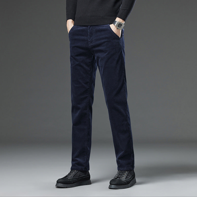 بنطال جديد من قماش مخملي بقصّة مستقيمة وقصّة Slim Fit، يناسب جميع المقاسات