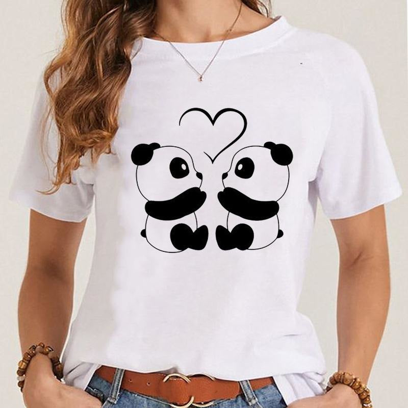 Women's Fashionable Simple Printed Short-sleeved T-shirt