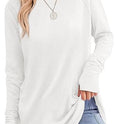 Solid Color Split-finger Long-sleeved Shirt Loose Mid-length