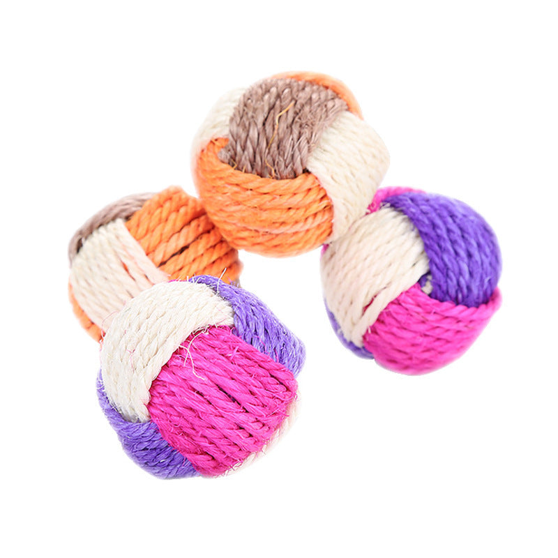 Pet Supplies Cat Toy Three-color Sisal Ball