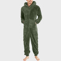 Men's Fashion Zipper Thermal Plush Jumpsuit Thermal Pajamas