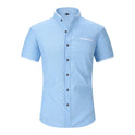 Stand Collar Men's Short Sleeve Shirt