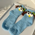 Cute Big Eyes Bunching Socks Thick Mid-calf Length Socks