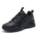 The New Ladies Leather Sports Increased Thick Sole Casual Old Shoes