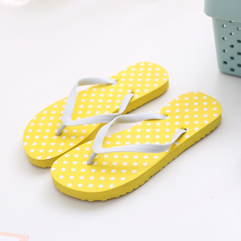 Simple Breathable Polka Dot Women's Slippers