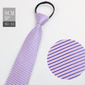 Black Men's Tie Striped Blue Business Tie Lazy Zip Tie In Stock Wholesale Pull Peels