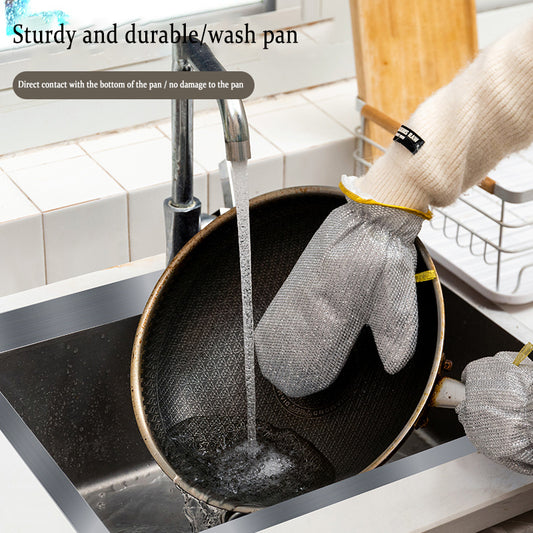 Kitchen Bamboo Fiber Non-oily Dishwashing Gloves