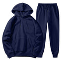 Men's Spring, Autumn And Winter Sports Casual Solid Color Coat Sweatshirt Trousers Suit