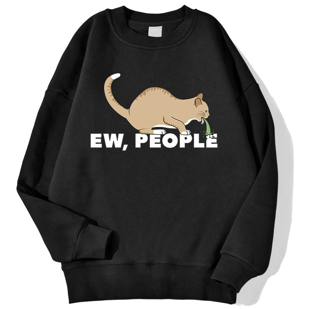 Fashion Personality Cat Print Sweatshirt Men