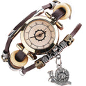 Women's Vintage Bracelet Watch Coiling Leather Watch Snail Pendant