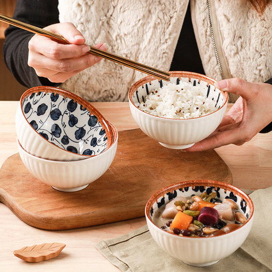 Rattan Japanese Retro Rice Bowl Gift Box