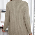 Long Sleeve Solid Color Loose Cardigan Top Women's Knitting Coat