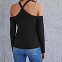 Sexy One-line Neck Strapless Cross Halter Bottoming Sweater Women