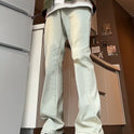 Cement Gray Straight Jeans Men's