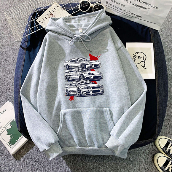 Fleece-lined Hoodie Sweater Unisex Wear Autumn Winter Couple Top Loose