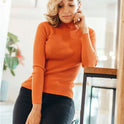 Women's Fashion Simple Pure Color Half Collar Sweater